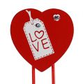 Floristik24 Træklip hjerte &quot;Love&quot; dekorativt hjerte Valentinsdag gave 2stk