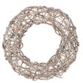 Floristik24 Trækrans, dekorativ krans, naturhvid, Ø30 cm, H9,5 cm