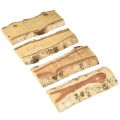 Træbakke med dekoration af birketræ, 25×10×2 cm, 4 stk. | Floristik24.dk