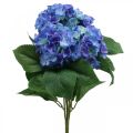 Floristik24 Hortensia Kunstig Blomst Blå Silke Blomsterbuket 42cm