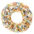 Floristik24 Kunstig hortensia-krans, farverig, til dør og væg, 55 cm