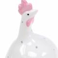 Floristik24 Påskedekoration kylling hvid med prikker H11,5cm 4stk