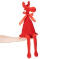 Dekorativ elgfigur med sløjfe, siddende, flokformet hyldeholder, 54 cm | Floristik24.dk