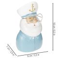 Kaptajnfigur, maritim dekoration med briller og hat, 16 cm | Floristik24.dk