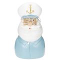 Kaptajnfigur, maritim dekoration med briller og hat, 16 cm | Floristik24.dk