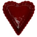 Floristik24 Keramisk hjerte skål 18 cm rød 2stk