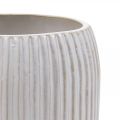 Floristik24 Keramikvase med riller Hvid keramikvase Ø13cm H20cm