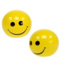 Keramikkugle med smiley gul Ø5cm H4,5cm 6stk