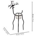 Rensdyrslysholder med fyrfadslys i glas, 28 cm | Floristik24.dk