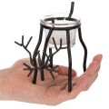 Rensdyrslysholder med fyrfadslys i glas, 15 cm | Floristik24.dk