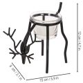 Rensdyrslysholder med fyrfadslys i glas, 15 cm | Floristik24.dk