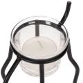 Rensdyrslysholder med fyrfadslys i glas, 15 cm | Floristik24.dk