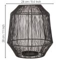 Sort lysestage, dekorativ lanterne, trådkurv, Ø24 cm, H28 cm | Floristik24.dk