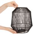 Sort lysestage, dekorativ lanterne, trådkurv, Ø24 cm, H28 cm | Floristik24.dk