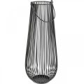 Floristik24 Lysestage sort dekorativ lanterne med håndtag Ø22cm H52cm
