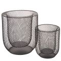 Floristik24 Sort metalkurvlysholder, Ø28,5/18 cm, sæt med 2