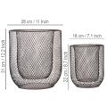 Sort metalkurvlysholder, Ø28,5/18 cm, sæt med 2 | Floristik24.dk
