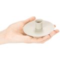Runde cremefarvede lysestager til keglelys, borddekoration, 10 cm, 2 stk. | Floristik24.dk