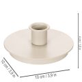 Runde cremefarvede lysestager til keglelys, borddekoration, 10 cm, 2 stk. | Floristik24.dk
