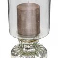 Floristik24 Lanterne glas lys glas antik look sølv Ø13cm H24cm