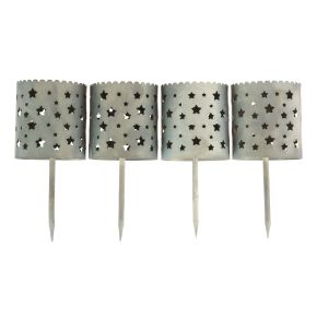 Floristik24 Lysestage til klæbning af adventskrans Ø6,5cm H14cm 4 stk