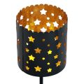 Lysestage adventskrans til at stikke sort guld Ø6cm 4stk | Floristik24.dk