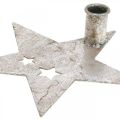 Floristik24 Metal dekoration stjerne, tilspidset lysestage til jul sølv, antik look 20cm × 19,5cm