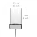 Floristik24 Plug-in lysestage metal/glas Ø5cm H19cm 4stk