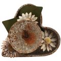 Floristik24 Lysestage metal hjerte med blomster fyrfadsstage vintage rust 14×13cm