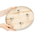 Rund trælysbakke til fire kegleformede lys, 30 cm | Floristik24.dk
