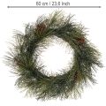 Kunstig fyrretræskrans med kogler 60 cm | Floristik24.dk