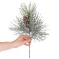Kunstig fyrretrægren med kogler, vinterlig, 40 cm | Floristik24.dk