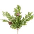 Floristik24 Kunstig fyrretræsgrene med kogler, snedækkede, 28 cm, 6 stk.