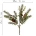 Kunstig grangren med kogledekoration, 41 cm | Floristik24.dk