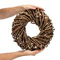 Krans lavet af naturlige kviste, rund rattankrans til hobbybrug, 35 cm | Floristik24.dk