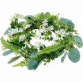 Floristik24 Kunstig eukalyptuskrans med bregne, kappekogler og jasmin, dørkrans, dekorativ krans, borddekoration