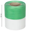Grønt og hvidt moiré kransbånd, 100 mm x 25 m - nationalt bånd, taftbånd, sløjfebånd, dekorativt bånd | Floristik24.dk