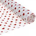 Crepe papir med hjerter Blomsterhandler crepe Mothers Day rød, hvid 50 × 250 cm
