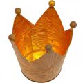Fyrfadsstage krone rust guld look metal dekoration H11cm | Floristik24.dk