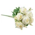 Floristik24 Kunstige Roser Kunstige Blomsterbuket Roser Hvid Pick 42cm