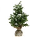 Floristik24 Kunstigt mini juletræ i en sæk Snowy Ø32cm H55cm