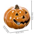 Keramisk græskar LED Halloween dekoration lille 10 cm | Floristik24.dk