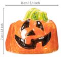 Dekorativ keramisk græskarfigur til efterår og Halloween, 8 cm | Floristik24.dk