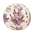 Floristik24 Keramisk kugle med lavendel motiv keramisk dekoration lilla creme 12cm