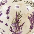 Floristik24 Keramisk kugle lille lavendel keramik dekoration lilla creme Ø9,5cm