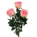 Floristik24 Kunstig rosefyldt lyserød Ø10cm L65cm 3stk