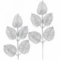 Floristik24 Kunstige planter, grendekoration, deco blad sølvglimmer L36cm 10p