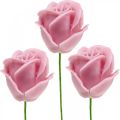 Floristik24 Kunstige roser lyserøde voksroser deco roser voks Ø6cm 18p