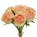 Floristik24 Kunstige roser lyserøde kunstige roser 28cm bundt 7 stk