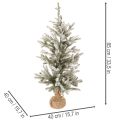 Kunstigt juletræ med sne i jutepose, 40 LED'er, til indendørs brug, 85 cm | Floristik24.dk